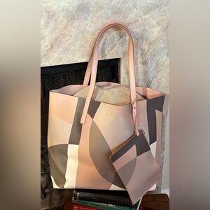 Kate Spade Multicolor Geometric Tote with Matching Pouch